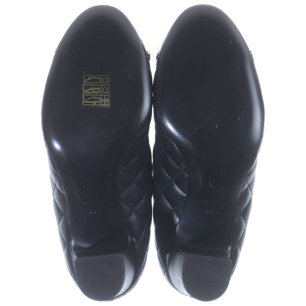 CHANEL(シャネル) CC QULITED PUMPS ココマーク マトラッセ パンプス ハイヒール ブラック ラムスキン×エナメル ゴールド金具 G32680 レディース