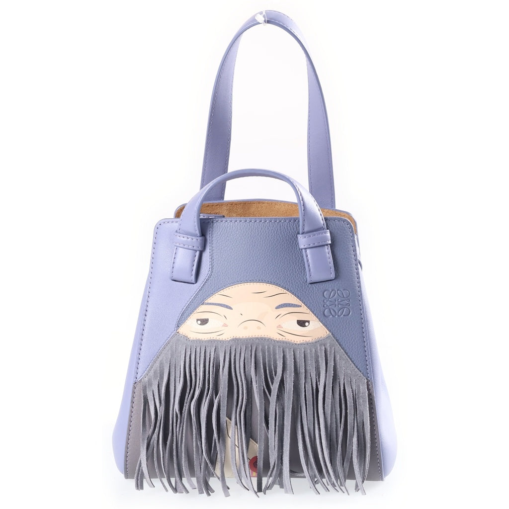 LOEWE(ロエベ) ×スタジオジブリ ハウルの動く城 マルクル ハンモックナゲットバッグ ショルダーバッグ ハンドバッグ ライトブルー レザー A538H04X07 ゴールド金具 レディース