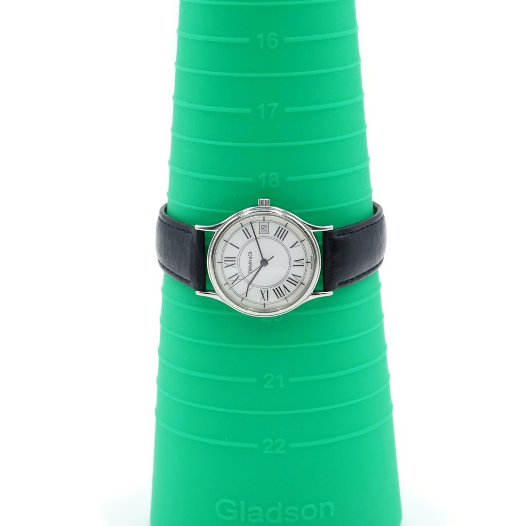TIFFANY & Co.(ティファニー) クラシックラウンド 白文字盤 SS×革/QZ ステンレス クォーツ 腕時計 レディース