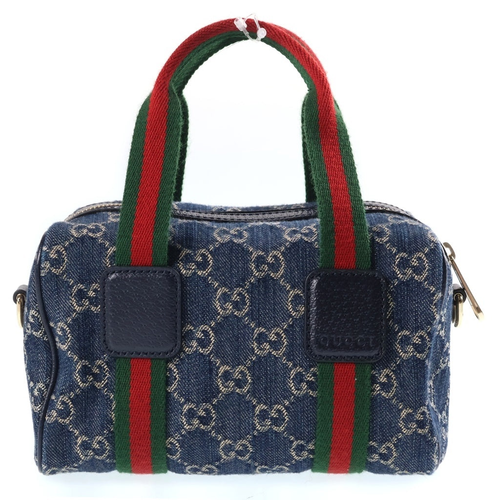 GUCCI(グッチ) GGデニム ハンド ショルダーバッグ シェリーライン ブルー 859975 レディース