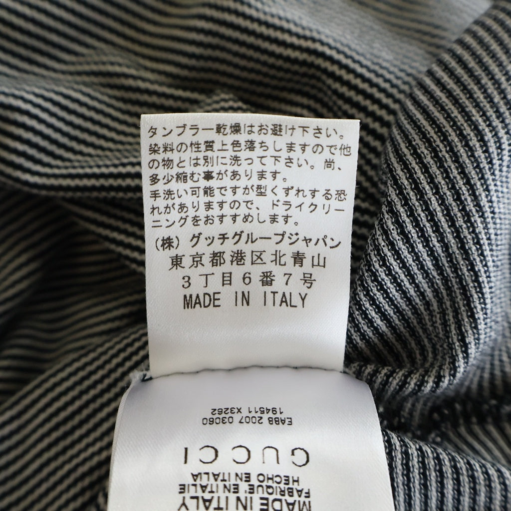 GUCCI(グッチ) ロゴタンクトップ ボーダー ホワイト×ブラック コットン 194511 レディース