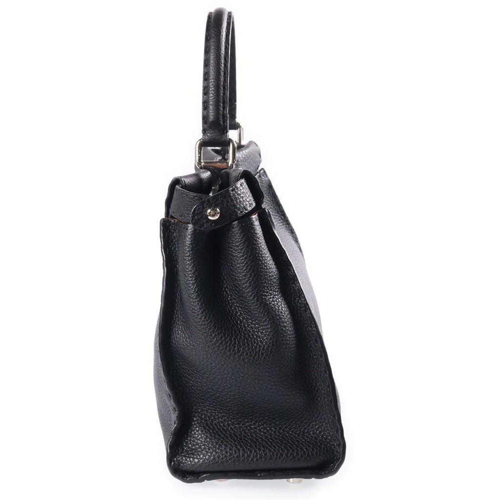 FENDI(フェンディ) ピーカブー セレリア ミディアム レザー シルバー金具 2WAY ショルダーバッグ ハンドバッグ ブラック 8BN290 レディース