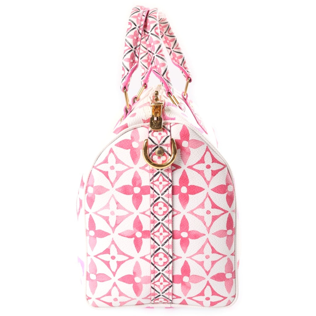 LOUIS VUITTON(ルイヴィトン) バイザプール モノグラムジャイアントローズ スピーディ・バンドリエール25 ハンドバッグ ボストンバッグ ピンク レザー×PVC M23073 ゴールド金具 レディース