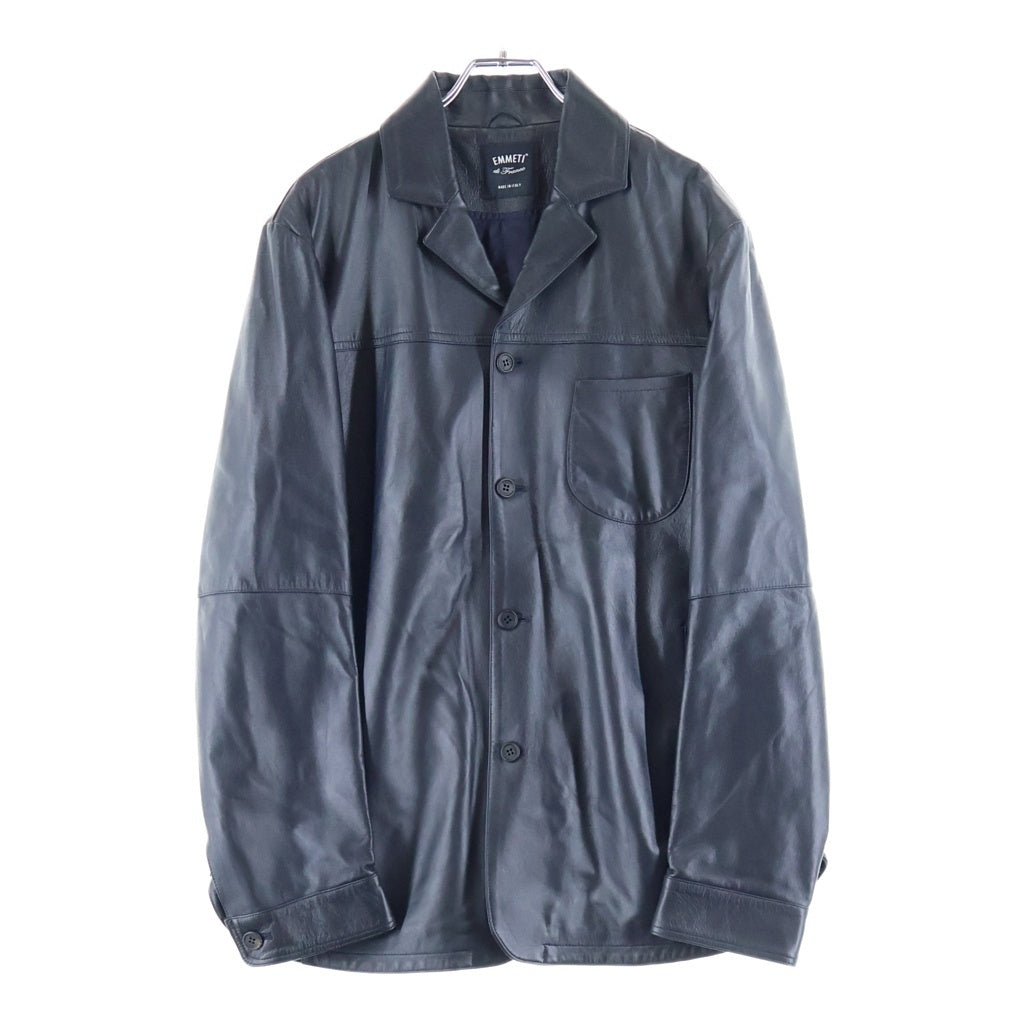 EMMETI(エンメティ) Leather Jacket ラムスキン レザージャケット イタリア製 ブラック 190388