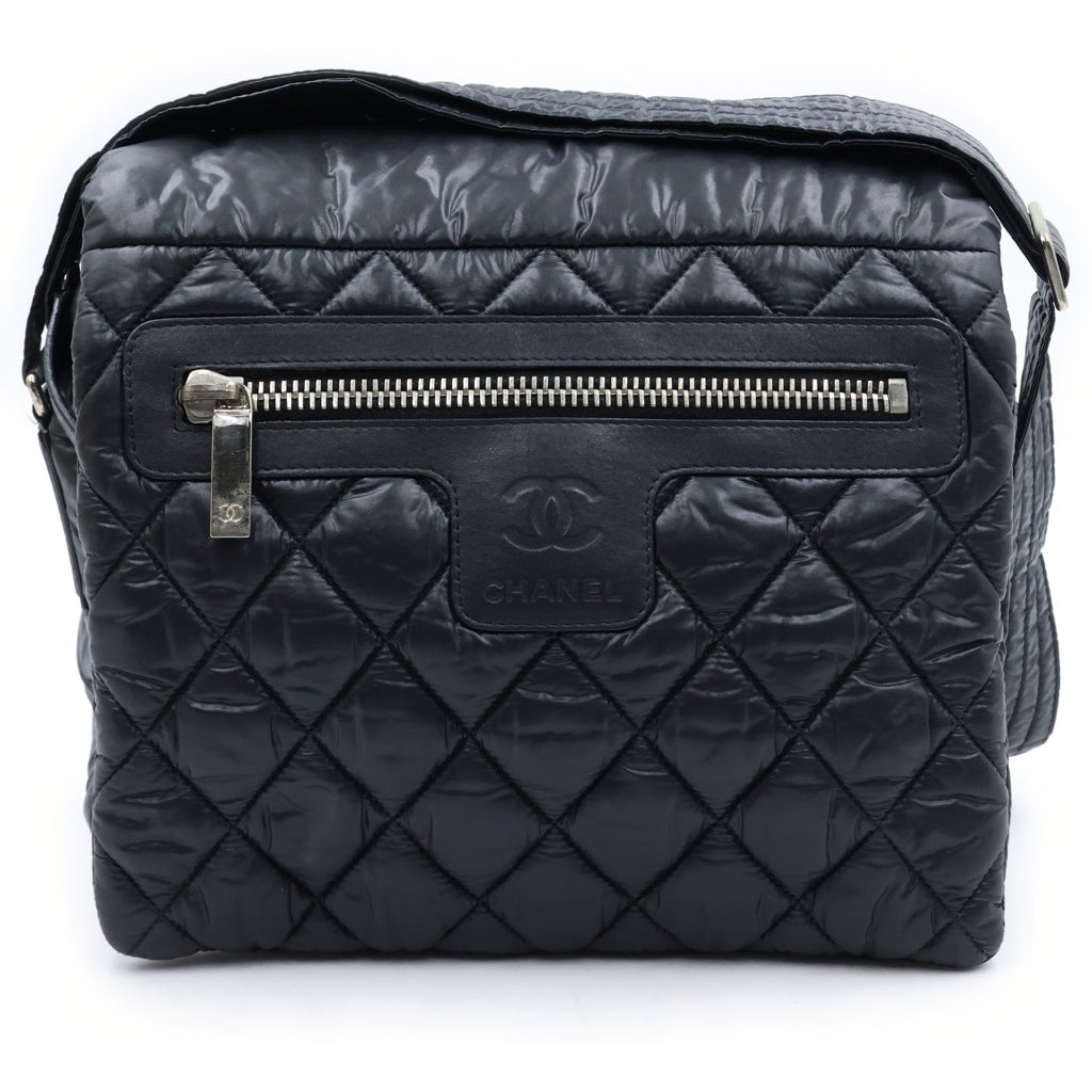 CHANEL(シャネル) コココクーン スモール ショルダーバッグ ブラック シルバー金具 ナイロン A48616 レディース