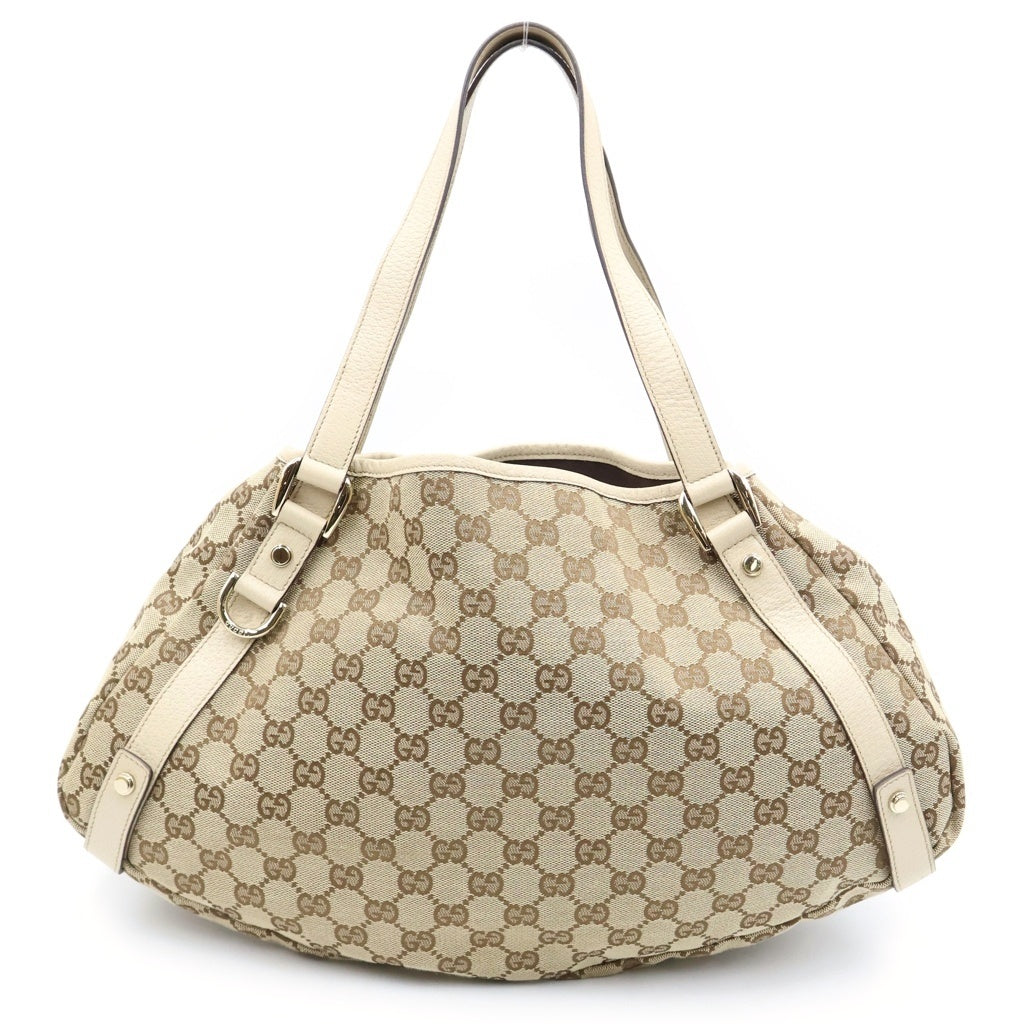 GUCCI(グッチ) アビー ショルダーバック トート キャンバス ベージュ/ブラウン 130736 レディース