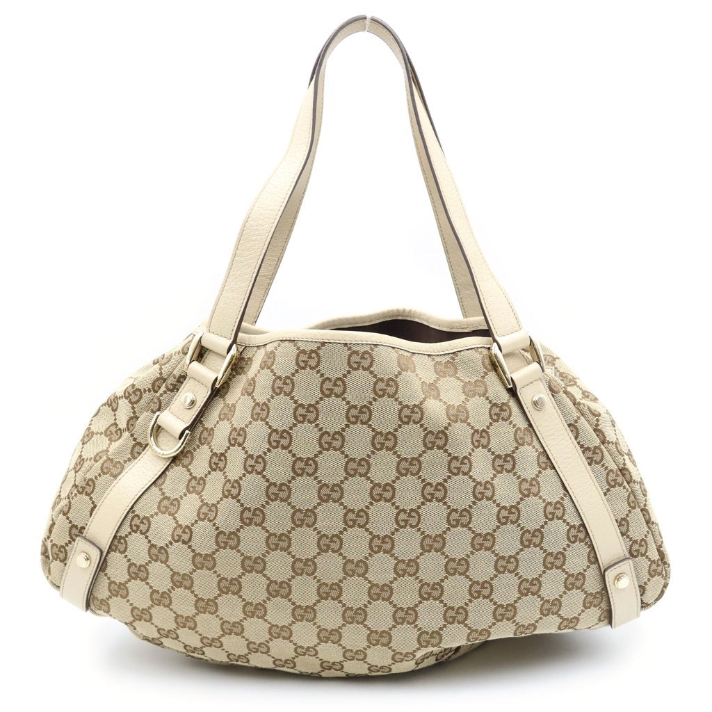 GUCCI(グッチ) アビー ショルダーバック トート キャンバス ベージュ/ブラウン 130736 レディース