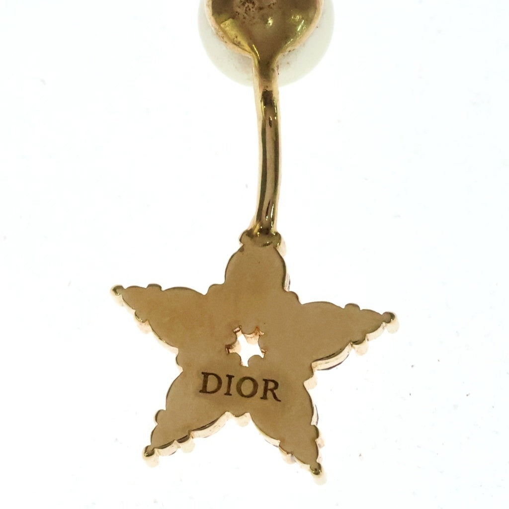 Christian Dior(クリスチャンディオール) トライバルパール ピアス ラインストーン ゴールド×ホワイト レディース