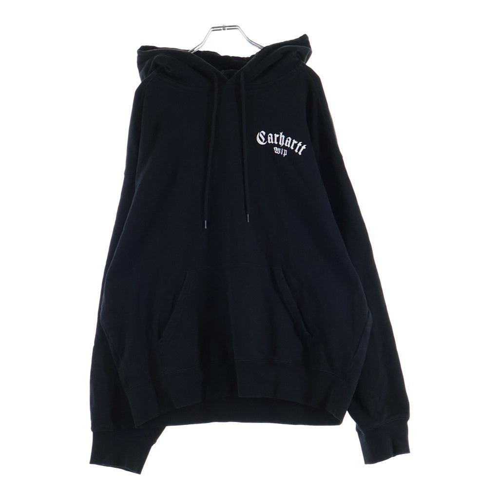CARHARTT(カーハート) Carhartt WIP Hooded Onyx Script Sweatshirt ロゴ刺繍フーディー パーカー ブラック #L