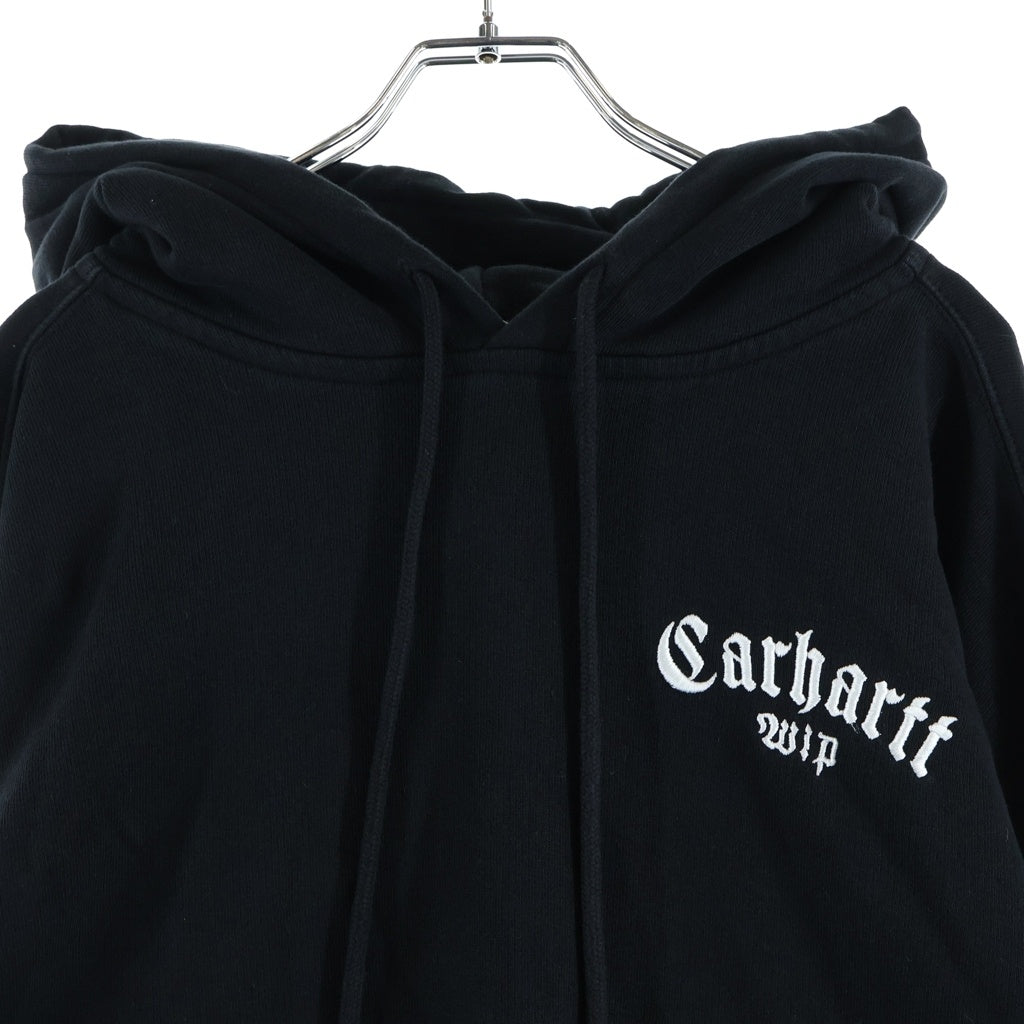 CARHARTT(カーハート) Carhartt WIP Hooded Onyx Script Sweatshirt ロゴ刺繍フーディー パーカー ブラック #L