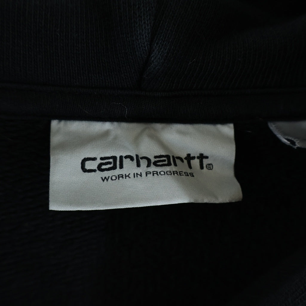 CARHARTT(カーハート) Carhartt WIP Hooded Onyx Script Sweatshirt ロゴ刺繍フーディー パーカー ブラック #L