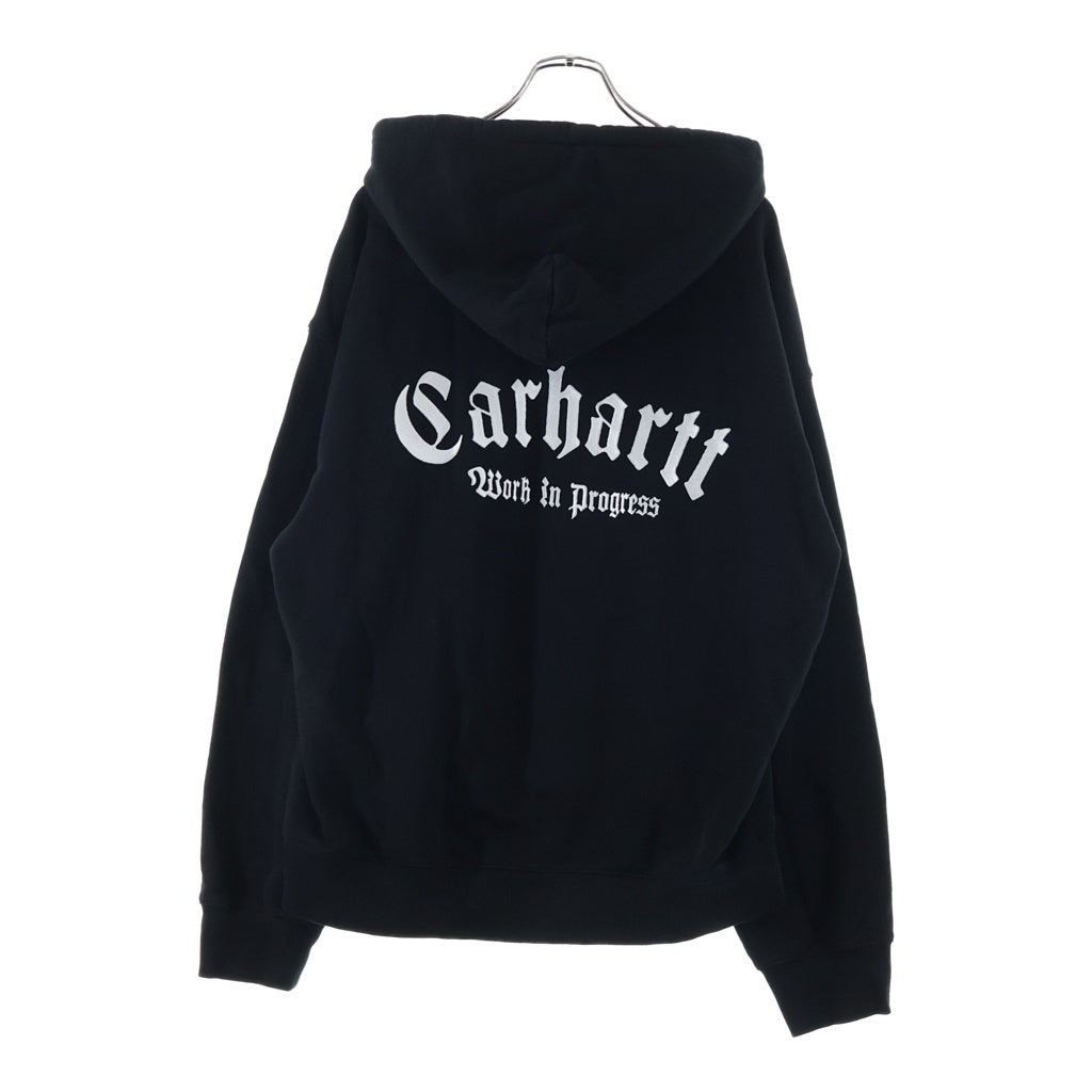 CARHARTT(カーハート) Carhartt WIP Hooded Onyx Script Sweatshirt ロゴ刺繍フーディー パーカー ブラック #L