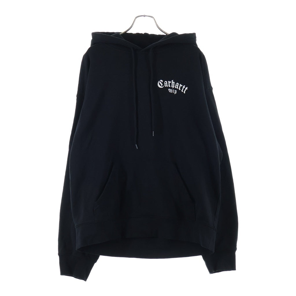CARHARTT(カーハート) Carhartt WIP Hooded Onyx Script Sweatshirt ロゴ刺繍フーディー パーカー ブラック #L