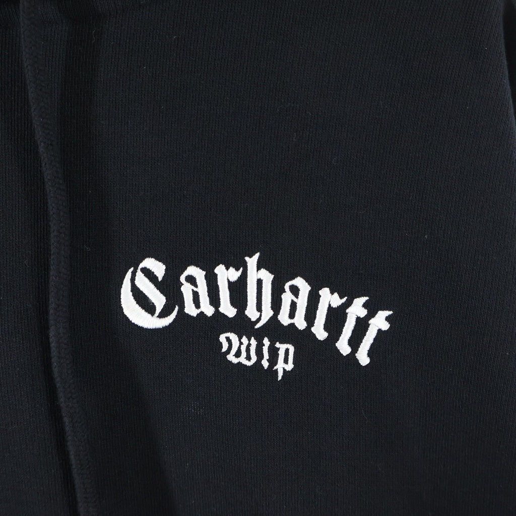 CARHARTT(カーハート) Carhartt WIP Hooded Onyx Script Sweatshirt ロゴ刺繍フーディー パーカー ブラック #L