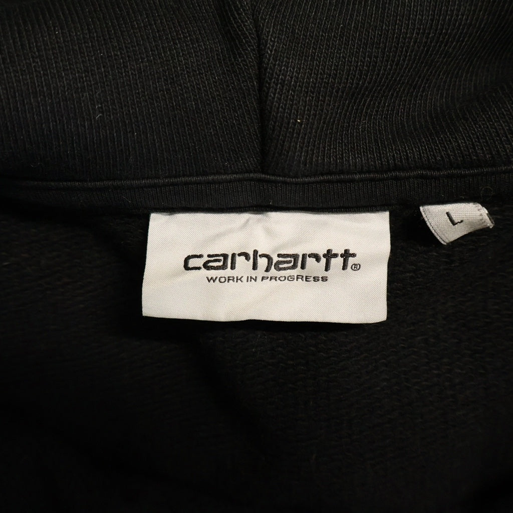 CARHARTT(カーハート) Carhartt WIP Hooded Onyx Script Sweatshirt ロゴ刺繍フーディー パーカー ブラック #L