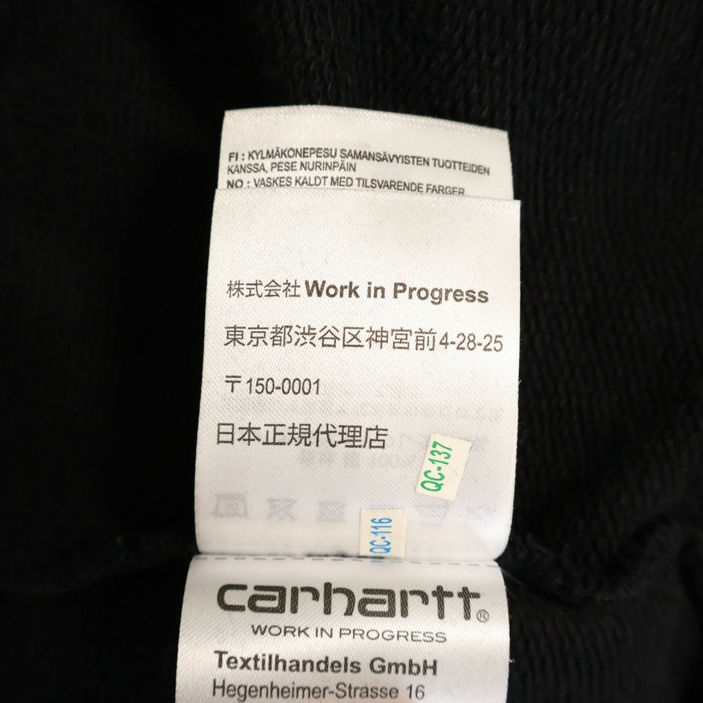 CARHARTT(カーハート) Carhartt WIP Hooded Onyx Script Sweatshirt ロゴ刺繍フーディー パーカー ブラック #L