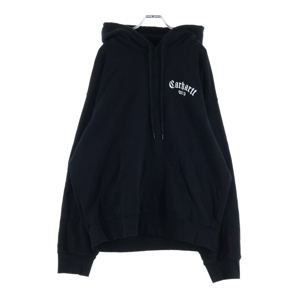 CARHARTT(カーハート) Hooded Onyx Script Sweatshirt プルオーバーパーカー 刺繍 コットン ブラック
