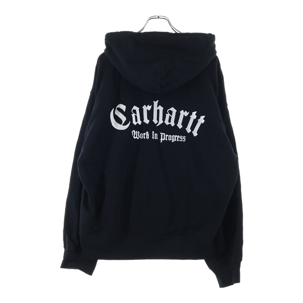 CARHARTT(カーハート) Carhartt WIP Hooded Onyx Script Sweatshirt ロゴ刺繍フーディー パーカー ブラック #L