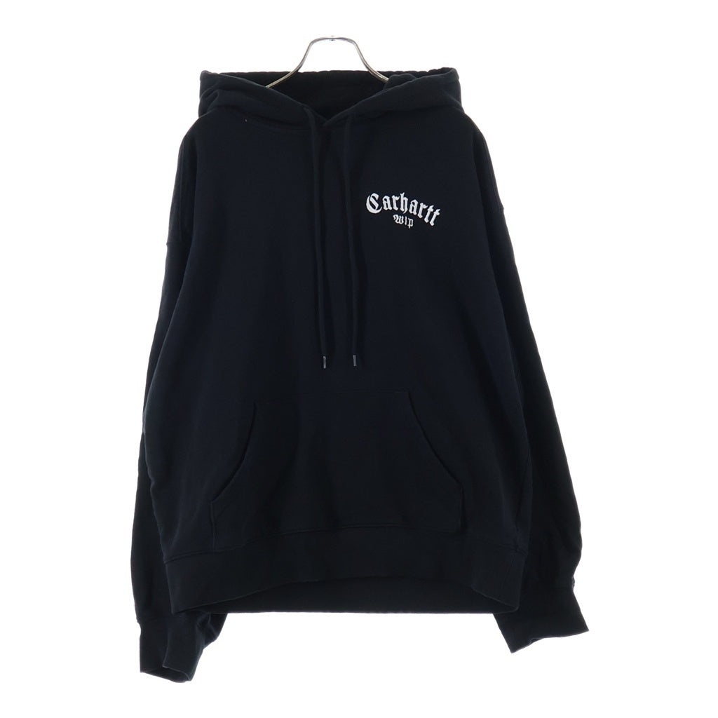 CARHARTT(カーハート) Carhartt WIP Hooded Onyx Script Sweatshirt ロゴ刺繍フーディー パーカー ブラック #L