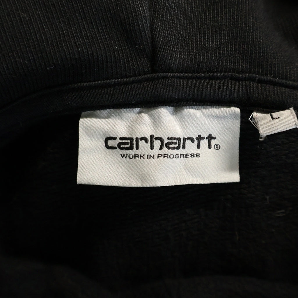 CARHARTT(カーハート) Carhartt WIP Hooded Onyx Script Sweatshirt ロゴ刺繍フーディー パーカー ブラック #L