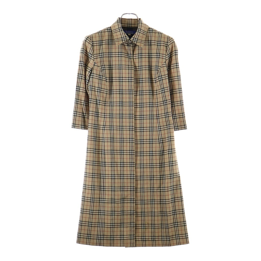 BURBERRY BLUE LABEL(バーバリーブルーレーベル) ノバチェック 七分丈 シャツワンピース ベージュ #38 FMF70-507 レディース
