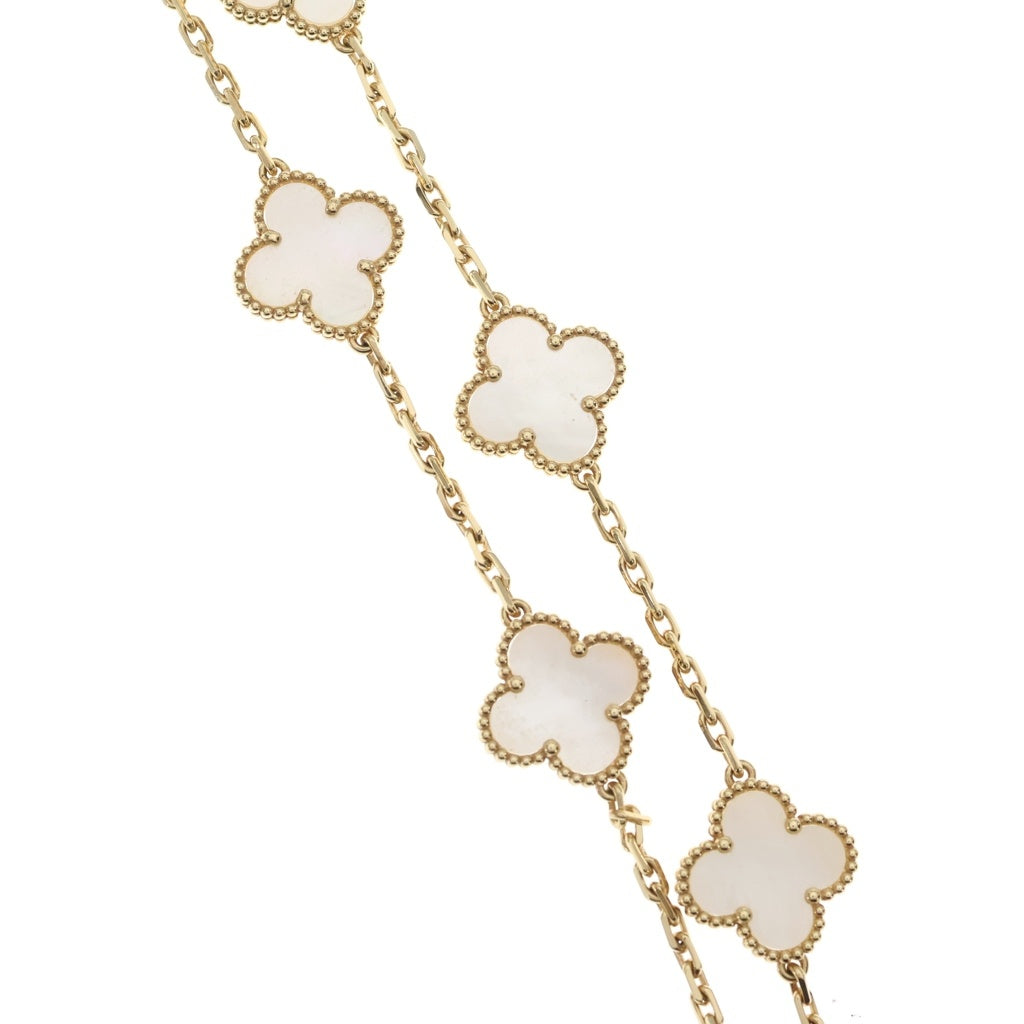 Van Cleef & Arpels(ヴァンクリーフアンドアーペル) ヴィンテージアルハンブラ 10モチーフ マザーオブパール ネックレス Au750 イエローゴールド VCARA42800 レディース
