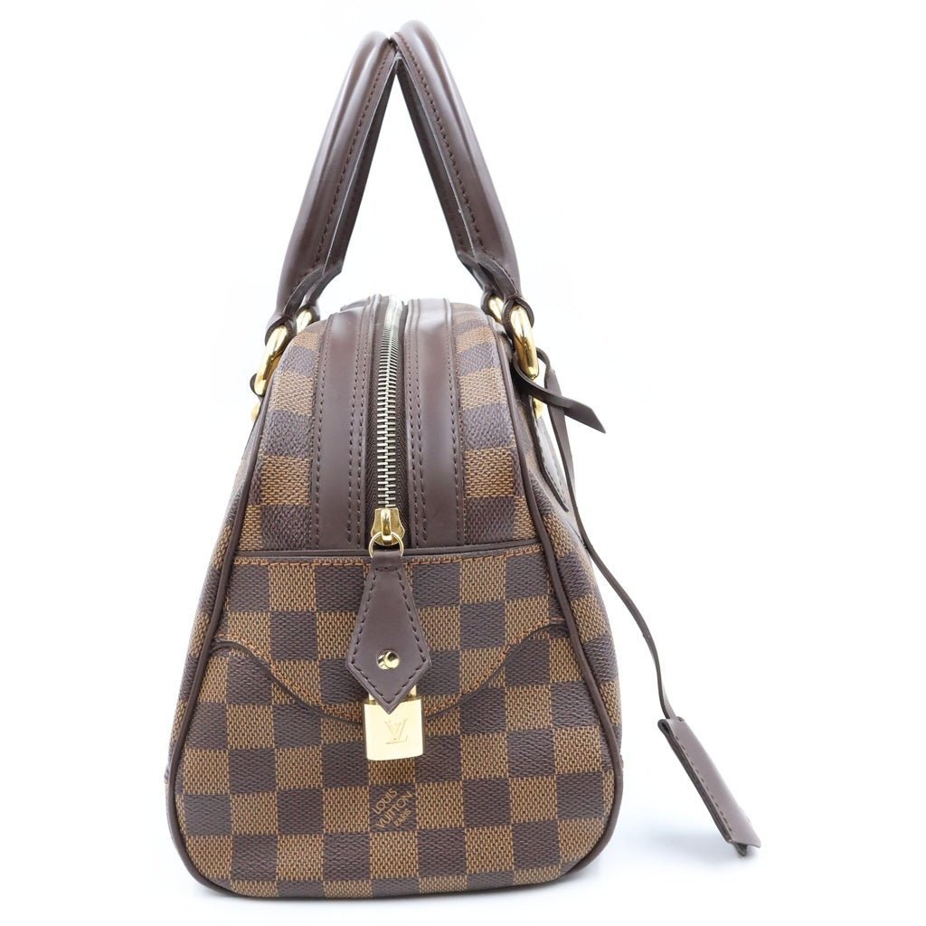 LOUIS VUITTON(ルイヴィトン) ダミエ ドゥオモ ハンドバッグ ボストンバッグ ブラウン レザー×PVC N60008 ゴールド金具