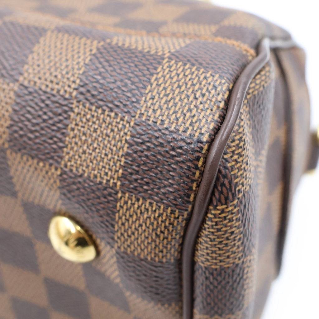 LOUIS VUITTON(ルイヴィトン) ダミエ ドゥオモ ハンドバッグ ボストンバッグ ブラウン レザー×PVC N60008 ゴールド金具