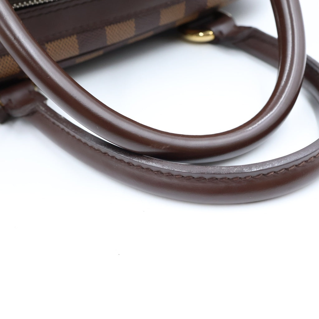 LOUIS VUITTON(ルイヴィトン) ダミエ ドゥオモ ハンドバッグ ボストンバッグ ブラウン レザー×PVC N60008 ゴールド金具