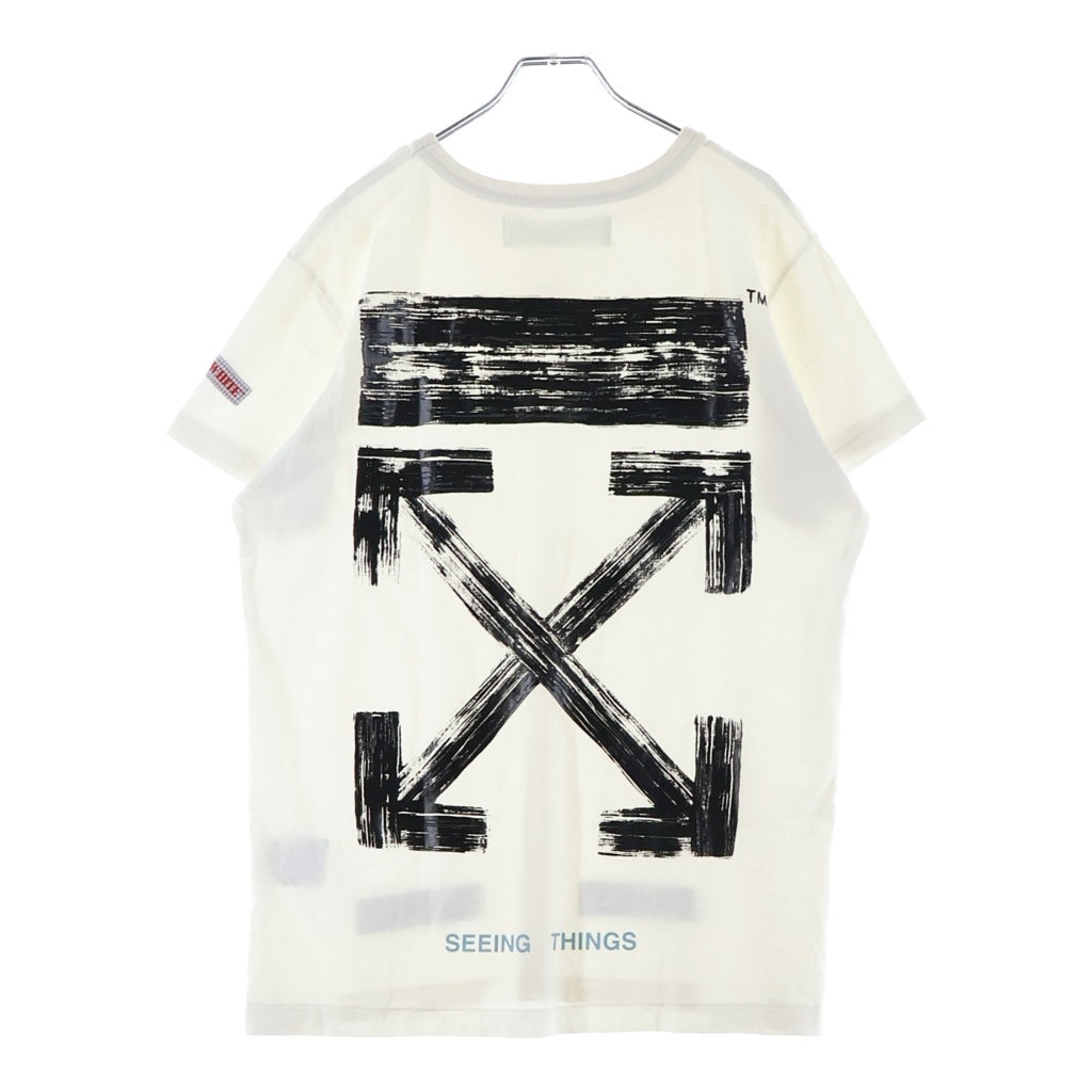 OFF-WHITE(オフホワイト) バックプリント 半袖Tシャツ カットソー ホワイト×ブラック XS