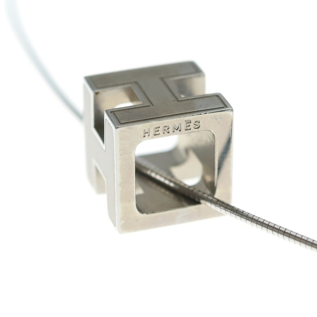 HERMES(エルメス) Hキューブ ネックレス ペンダント ベージュ×シルバー カージュドアッシュ レディース