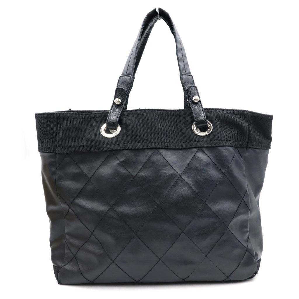 CHANEL(シャネル) パリビアリッツMM 11番台 トートバッグ ハンドバッグ ブラック レザー A34209 シルバー金具 レディース