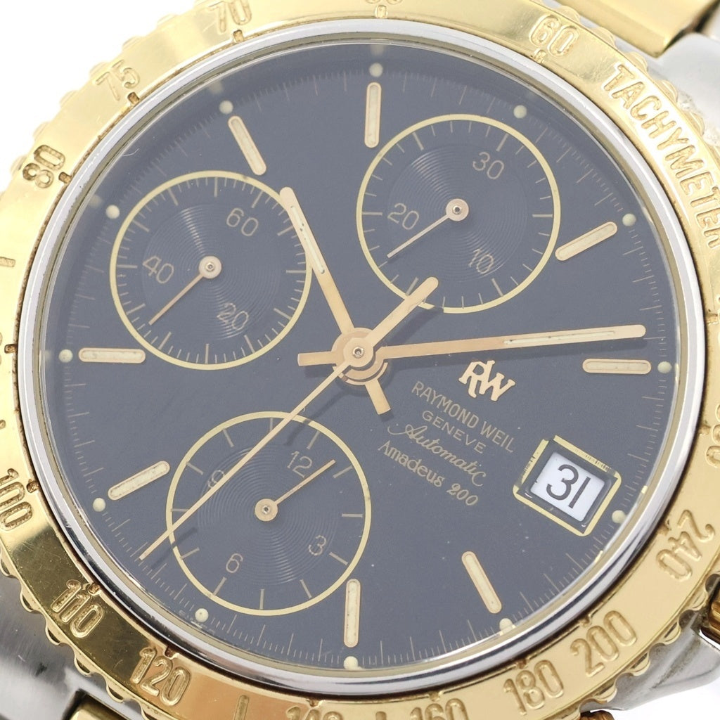 RAYMOND WEIL(レイモンド ウェイル) アマデウス 200 クロノグラフ 黒文字盤 SS/AT ステンレス オートマ 自動巻き 腕時計 7703