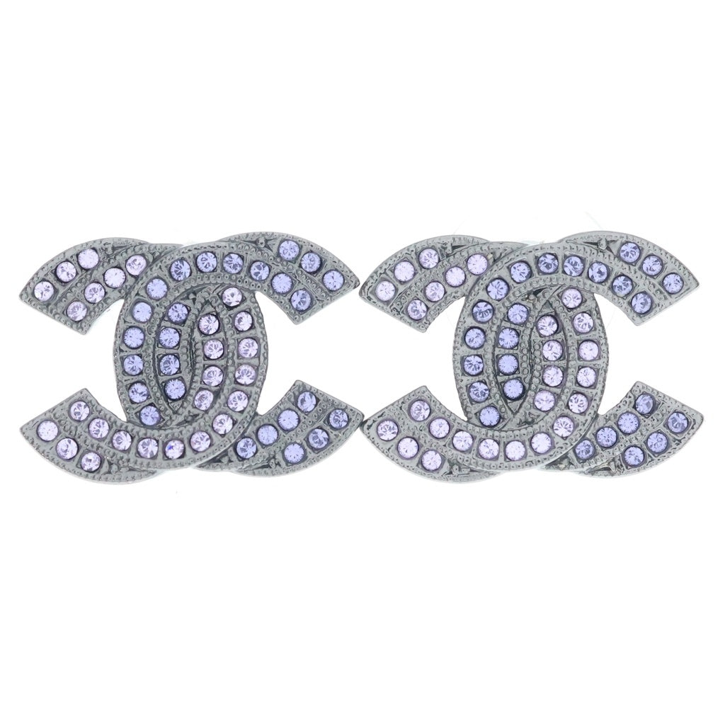CHANEL(シャネル) ココマーク ピアス パープル×シルバー ラインストーン A16C レディース