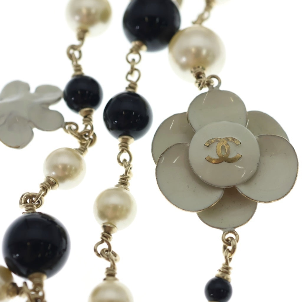 CHANEL(シャネル) ココマーク カメリア チェーン ネックレス B13C 10P ホワイト/ブラック レディース