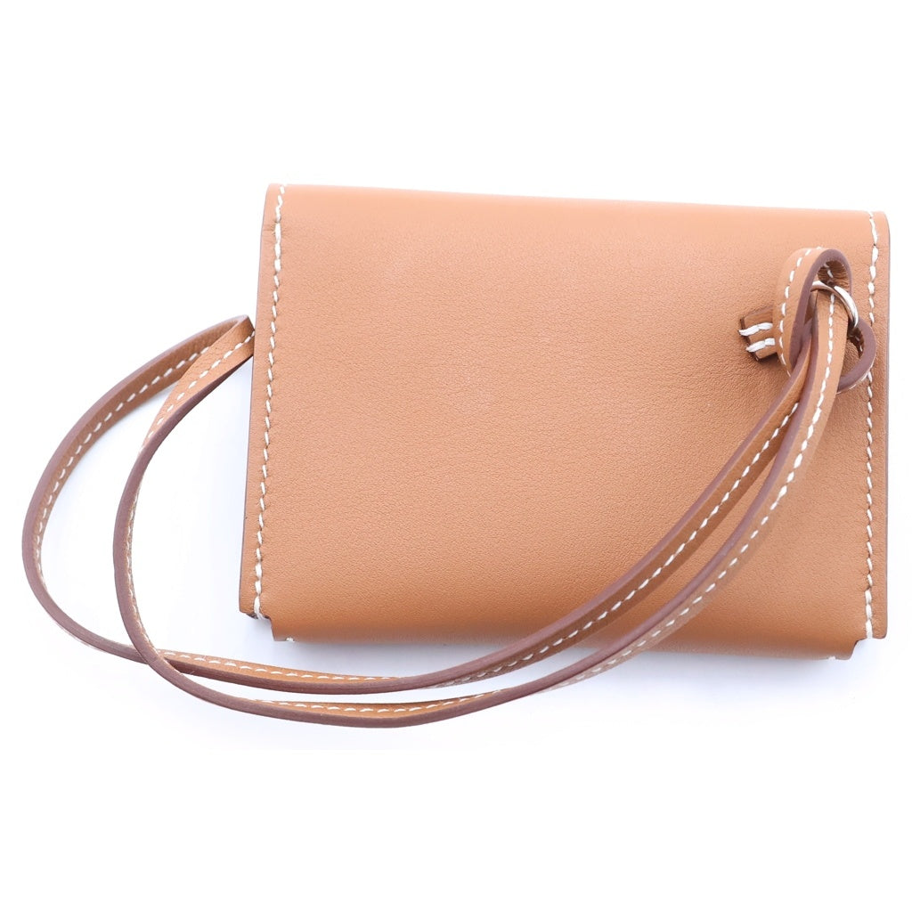 HERMES(エルメス) スナップカードホルダー チャーム ゴールド シルバー金具 スイフト W刻印 レディース
