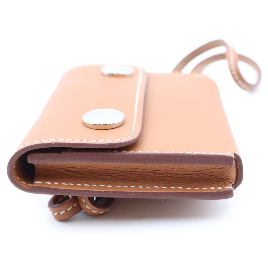 HERMES(エルメス) スナップカードホルダー チャーム ゴールド シルバー金具 スイフト W刻印 レディース