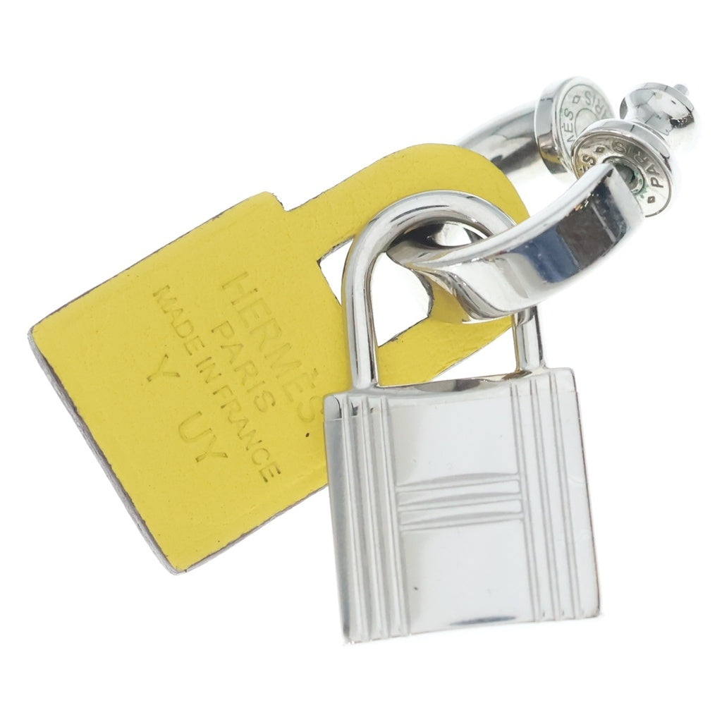 HERMES(エルメス) ピアス オーケリー Y刻印 シルバー×イエロー メタル×レザー レディース