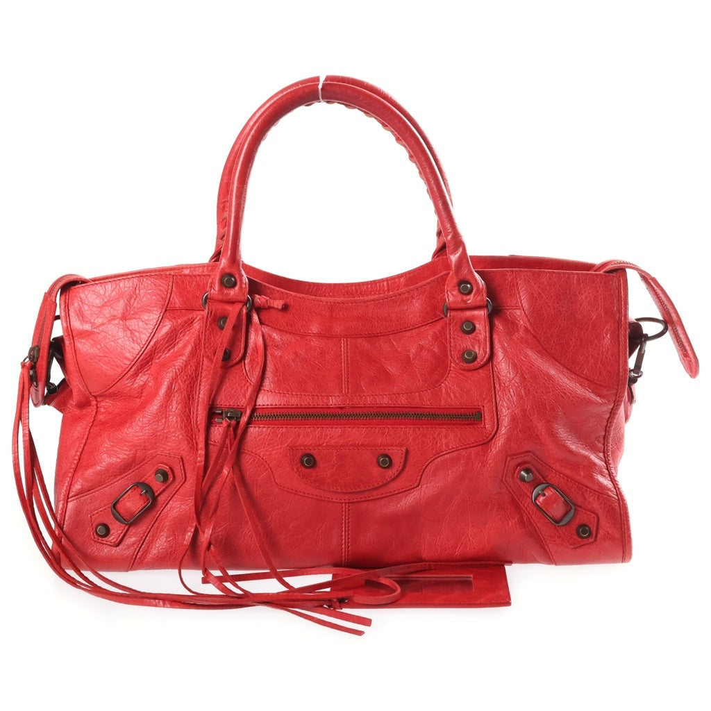 BALENCIAGA(バレンシアガ) ザ・パートタイム 2WAYバッグ ハンドバッグ ショルダーバッグ レッド レザー 168028 ブラック金具 レディース