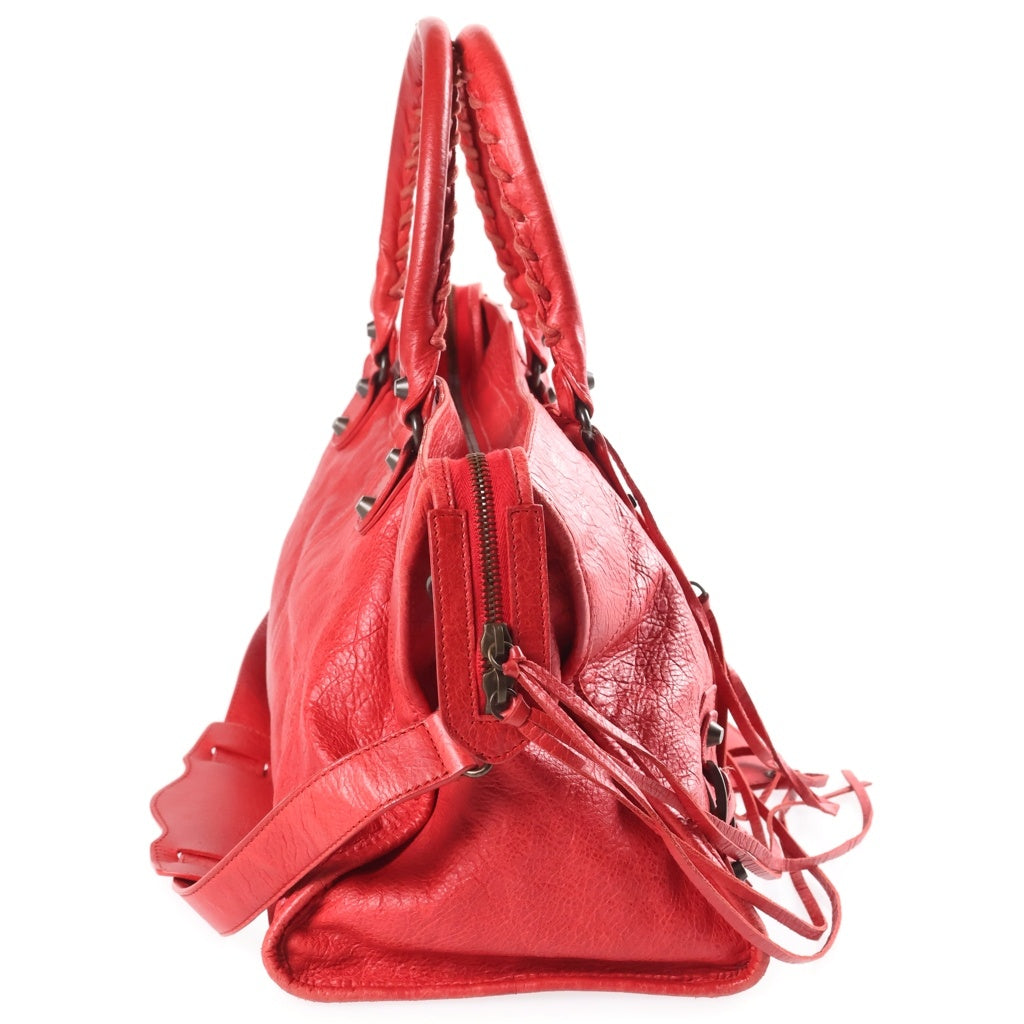 BALENCIAGA(バレンシアガ) ザ・パートタイム 2WAYバッグ ハンドバッグ ショルダーバッグ レッド レザー 168028 ブラック金具 レディース