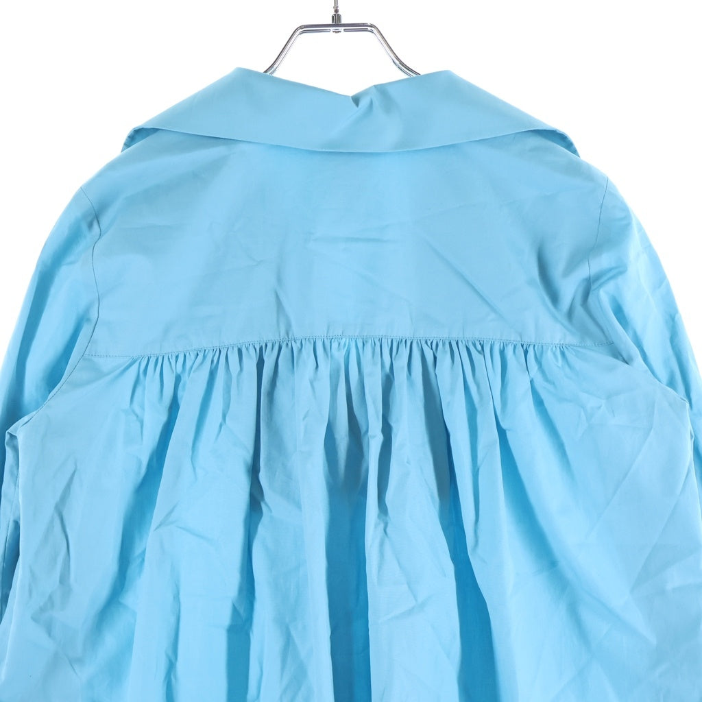 Max Mara(マックスマーラ) スキッパー ギャザー フレアワンピース ライトブルー #36 23122114326 レディース