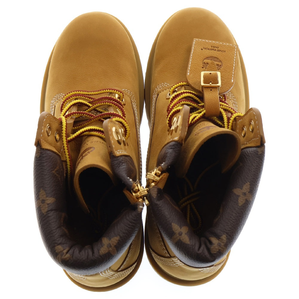 LOUIS VUITTON(ルイヴィトン) ×Timberland アンクルブーツ 8 1/2 1AD74Y ハイカット ブラウン シューズ ゴールド金具