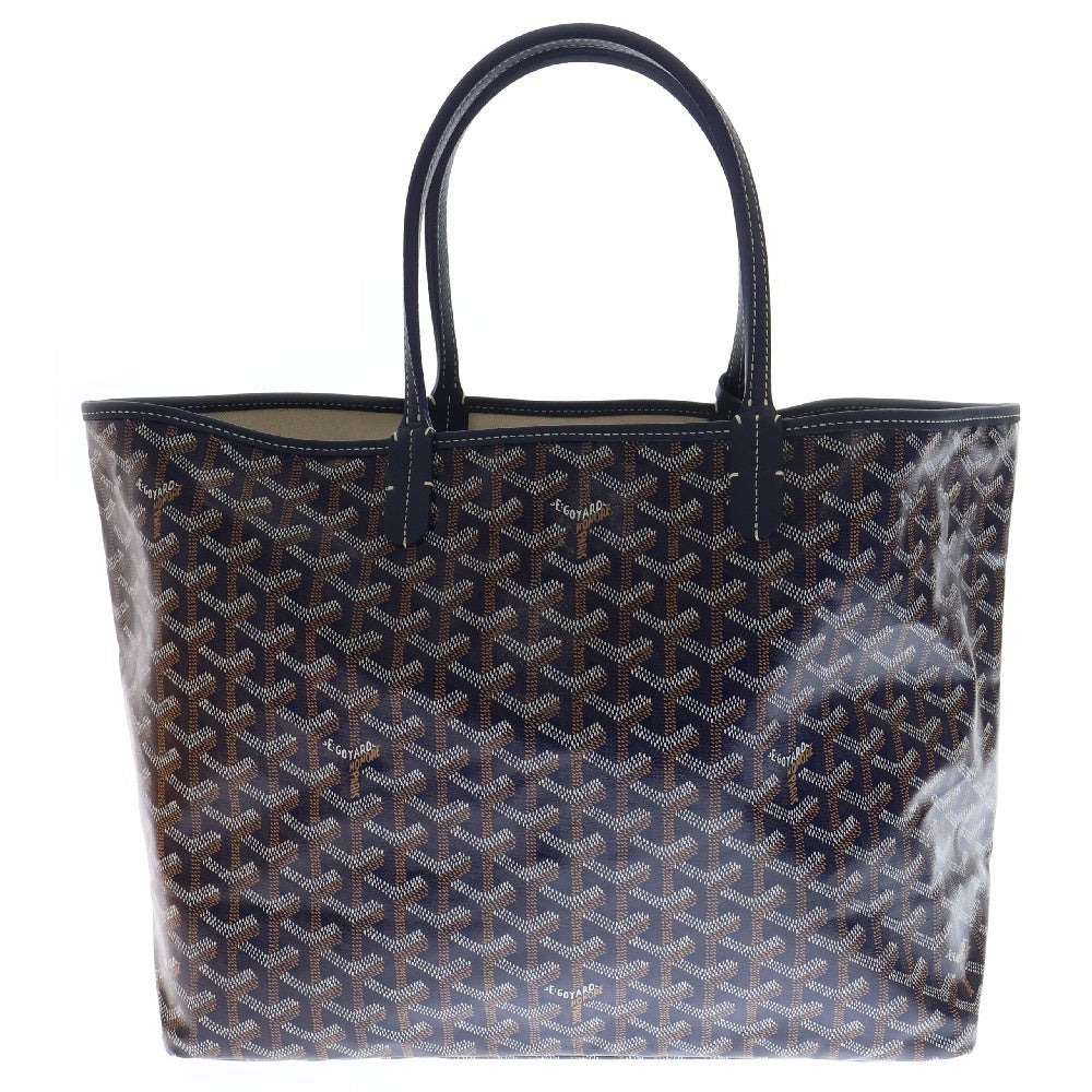 GOYARD(ゴヤール) サンルイPM ネイビー PVC×レザー トートバッグ ハンドバッグ