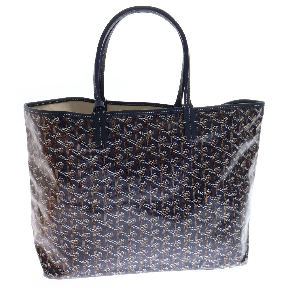 GOYARD(ゴヤール) サンルイPM ネイビー PVC×レザー トートバッグ ハンドバッグ
