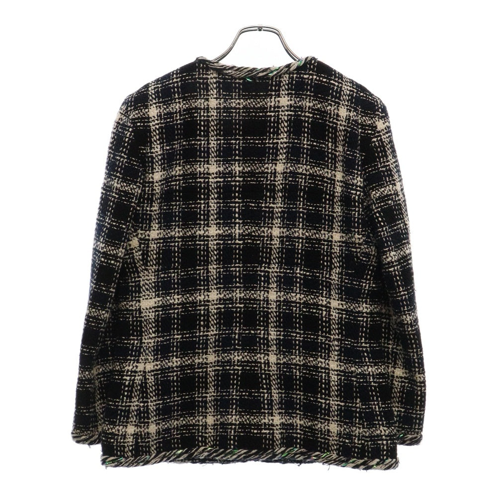 CHANEL(シャネル) ツイードジャケット ホログラムテープ ネイビー×ホワイト ツイード #38 P58787