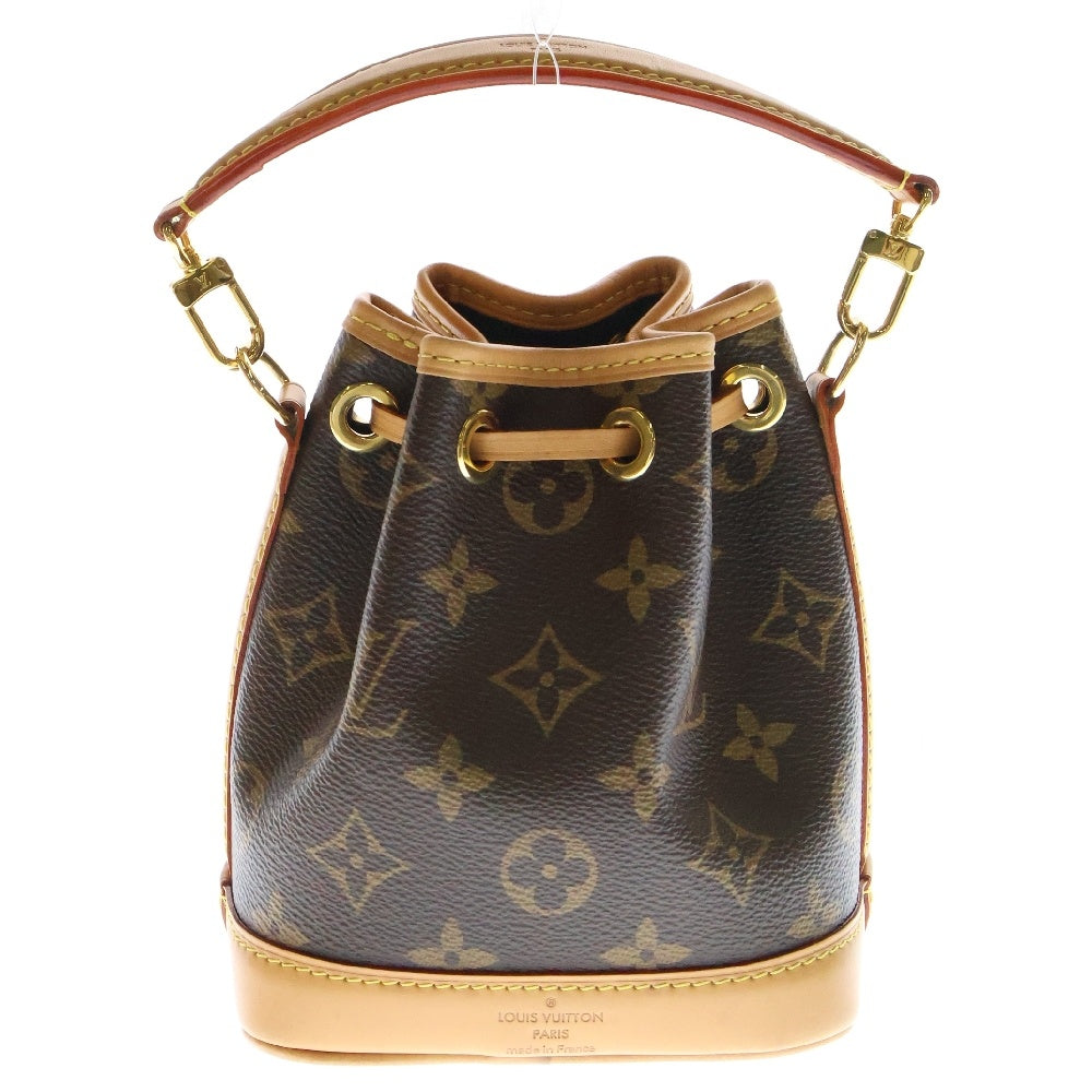LOUIS VUITTON(ルイヴィトン) モノグラム ナノ ノエ ショルダーバッグ 斜め掛けバッグ ミニバッグ ブラウン ゴールド金具 レザー×PVC M81266