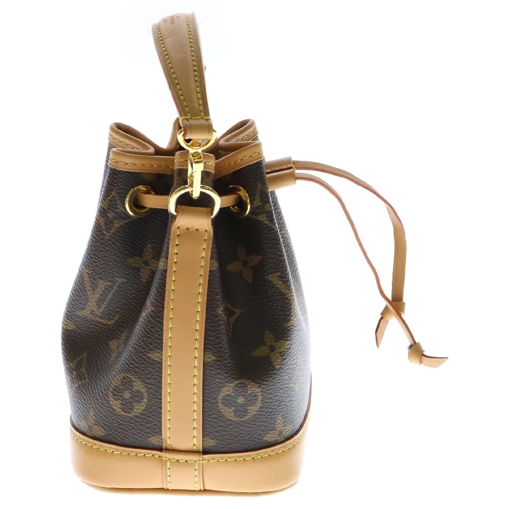LOUIS VUITTON(ルイヴィトン) モノグラム ナノ ノエ ショルダーバッグ 斜め掛けバッグ ミニバッグ ブラウン ゴールド金具 レザー×PVC M81266