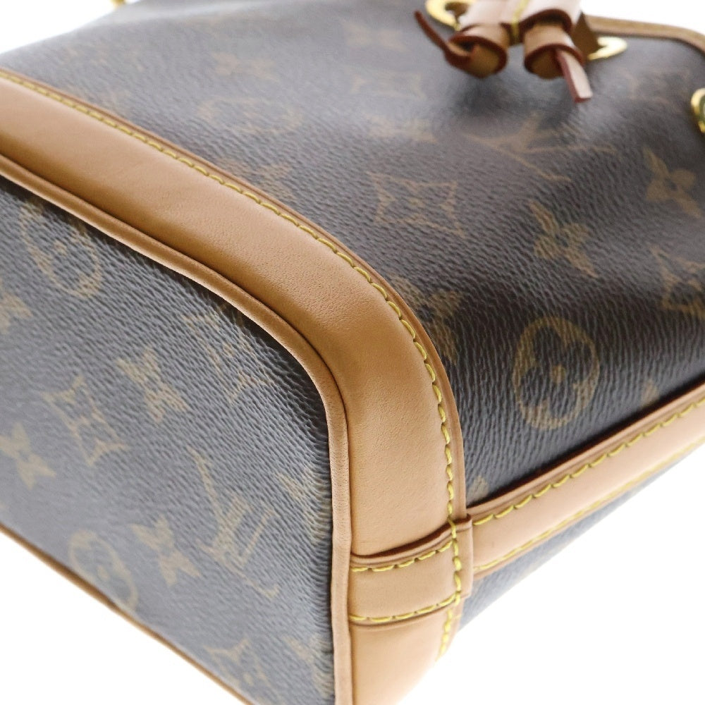 LOUIS VUITTON(ルイヴィトン) モノグラム ナノ ノエ ショルダーバッグ 斜め掛けバッグ ミニバッグ ブラウン ゴールド金具 レザー×PVC M81266