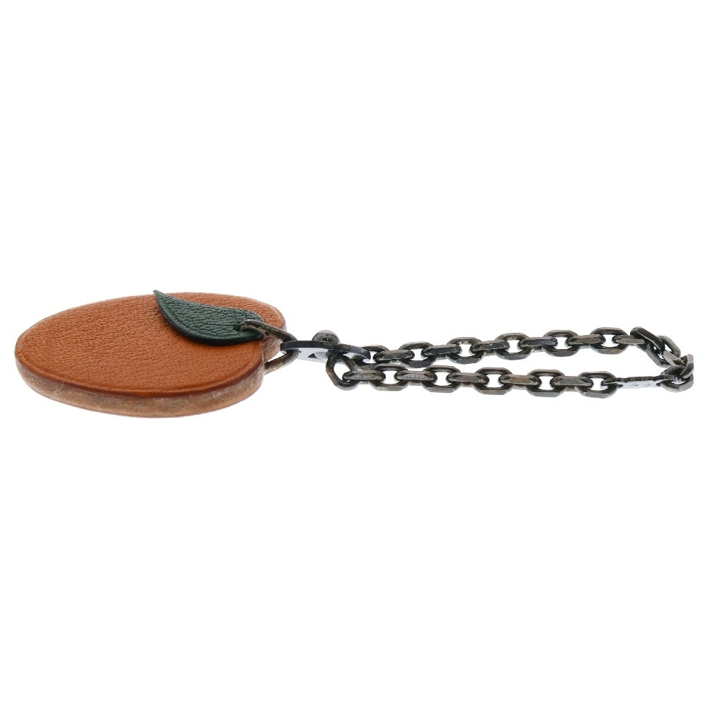 HERMES(エルメス) チャーム アプリコット オレンジ レザー キーホルダー アクセサリー