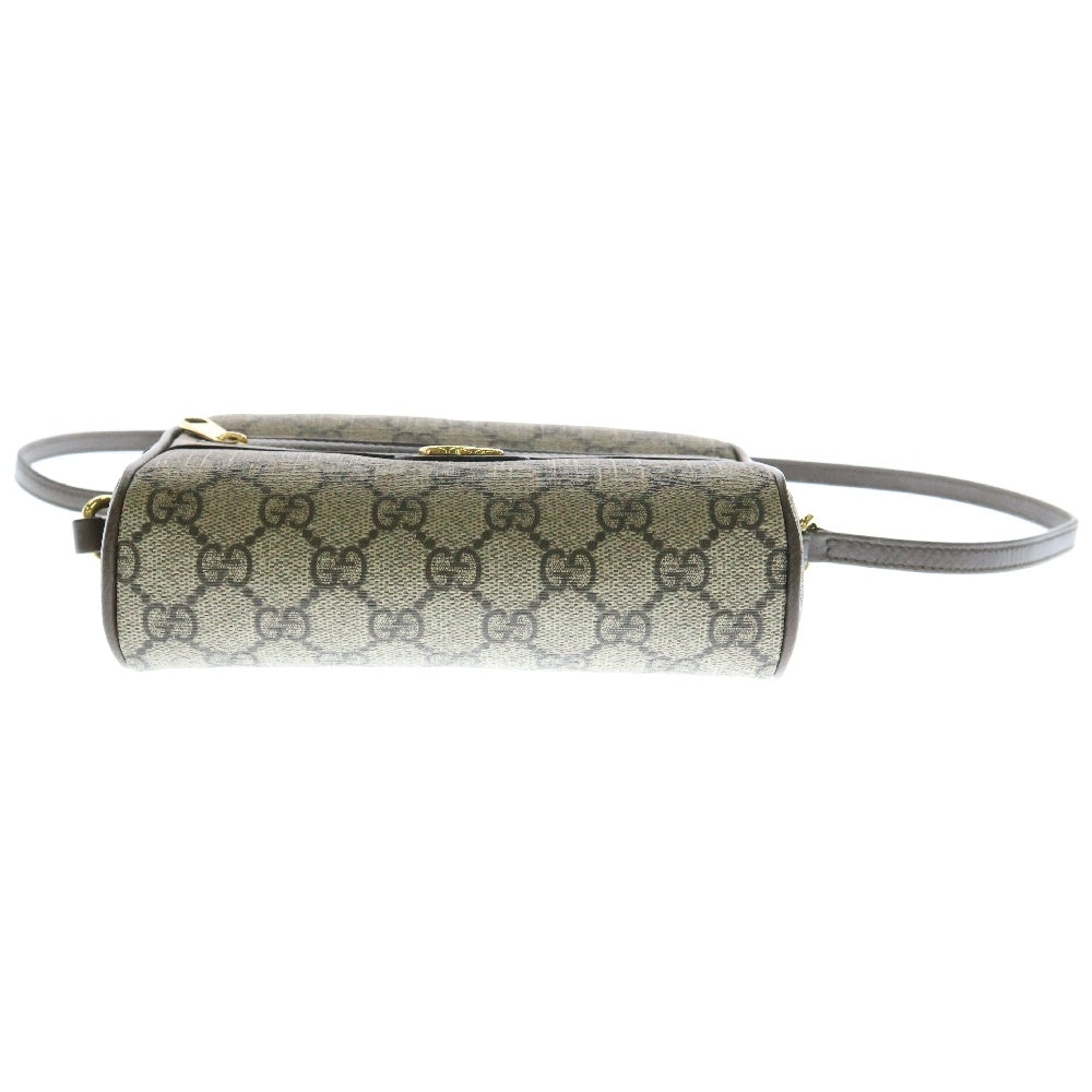 GUCCI(グッチ) GGスプリーム スーパーミニショルダー ベージュ×ブラウン レザー ゴールド金具 772311